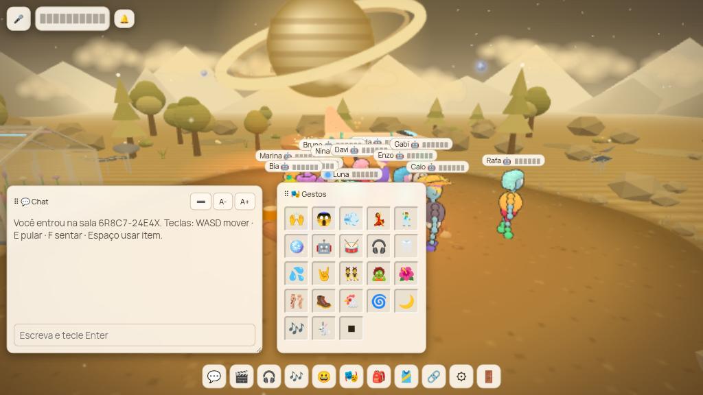Painel de emojis aberto